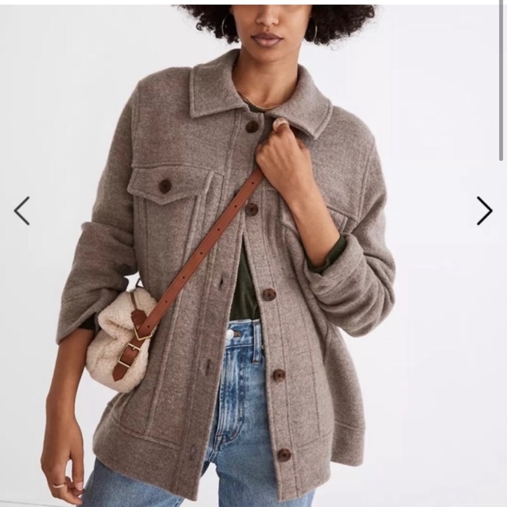 Madewell Boiled Wool Bridgman Sweater-Coat Shacket Shirt Jacket